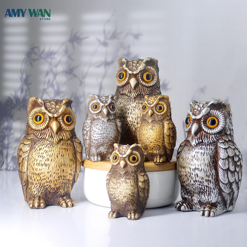 Decorative Owl Realistic Animal Scarecrow Decor Lawn Garden Miniatures Figurine