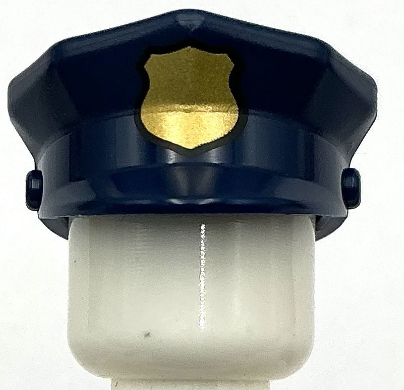 Lego New Dark Blue Minifigure Headgear Hat Police w/ Gold Badge Part
