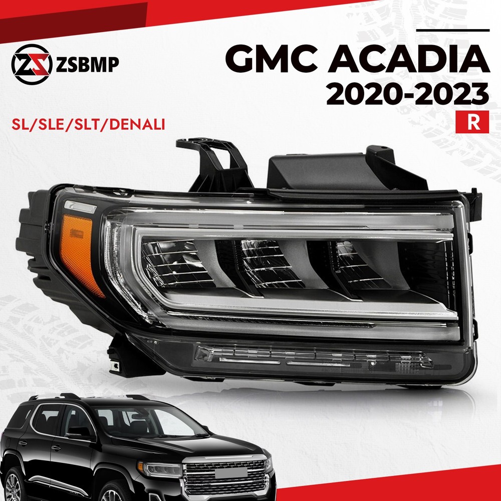 For 2020-2023 GMC Acadia SL/SLE/SLT/Denali Full LED Headlight Passenger Side