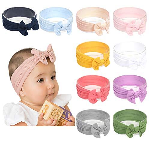 Baby Girl Nylon Headbands for Newborn Toddler Kids Soft Knotted Hair Accessories