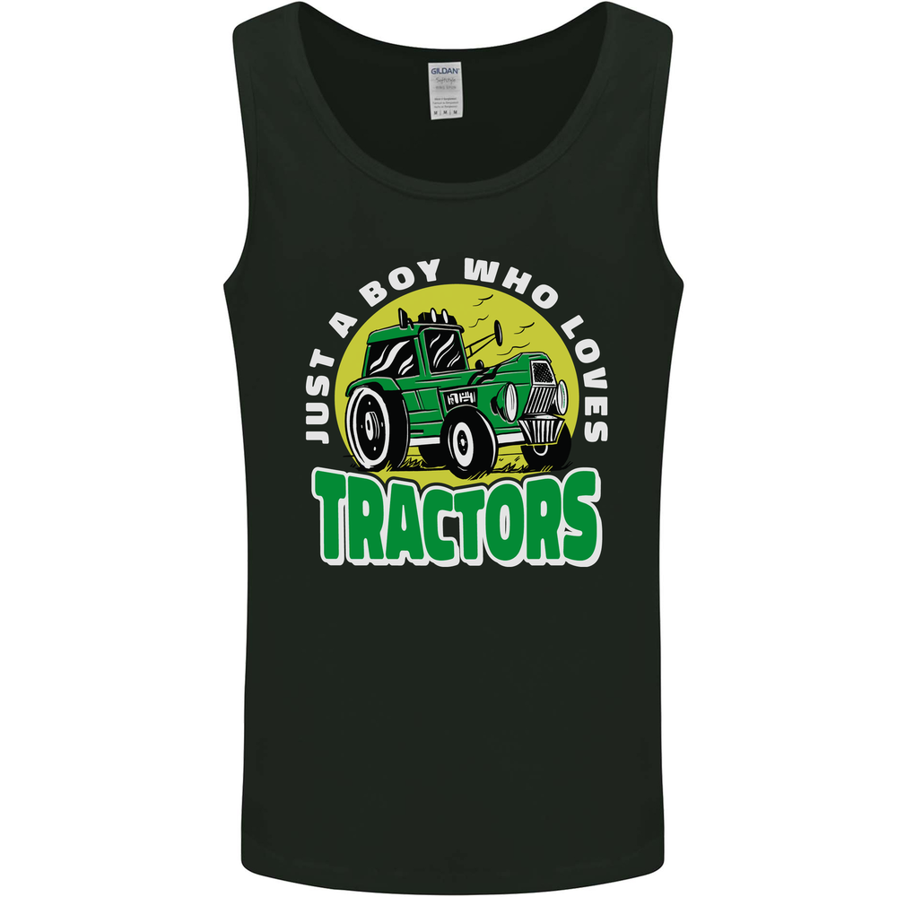 Farming Just a Boy Who Loves Tractors Mens Vest Tank Top