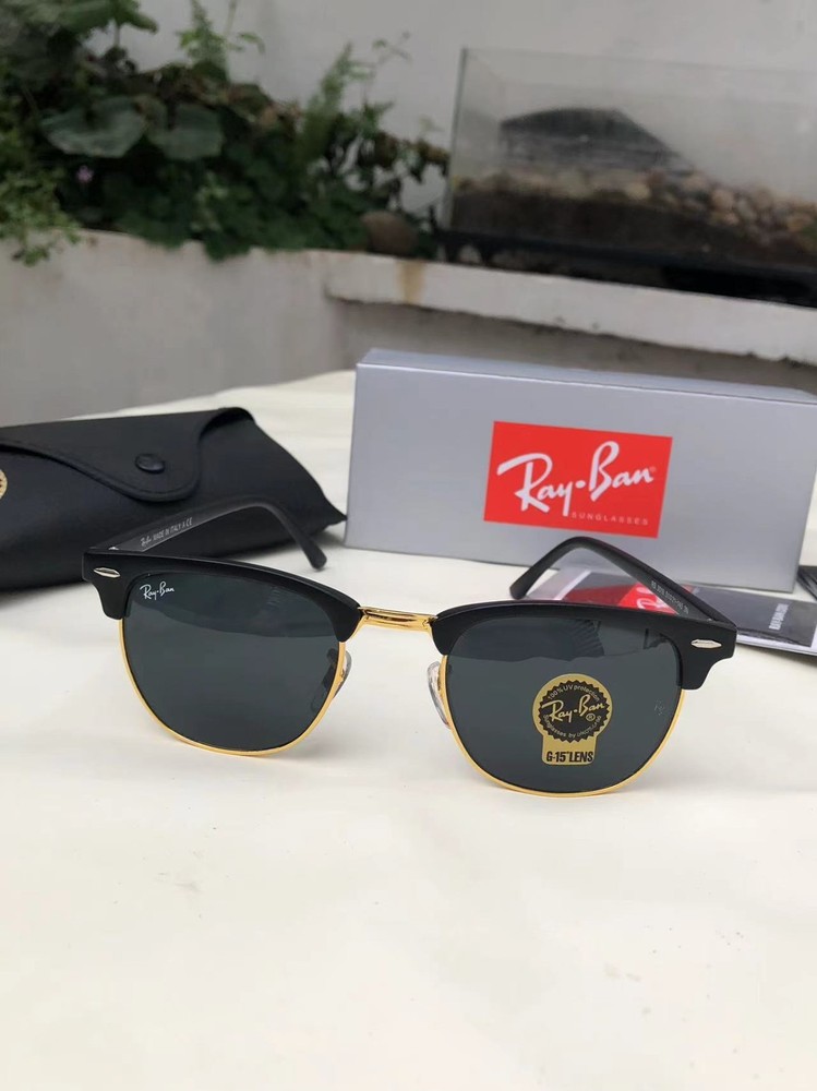 Rayban RB3016 Clubmaster sunglasses polarized Black Lens Black Frame 51mm
