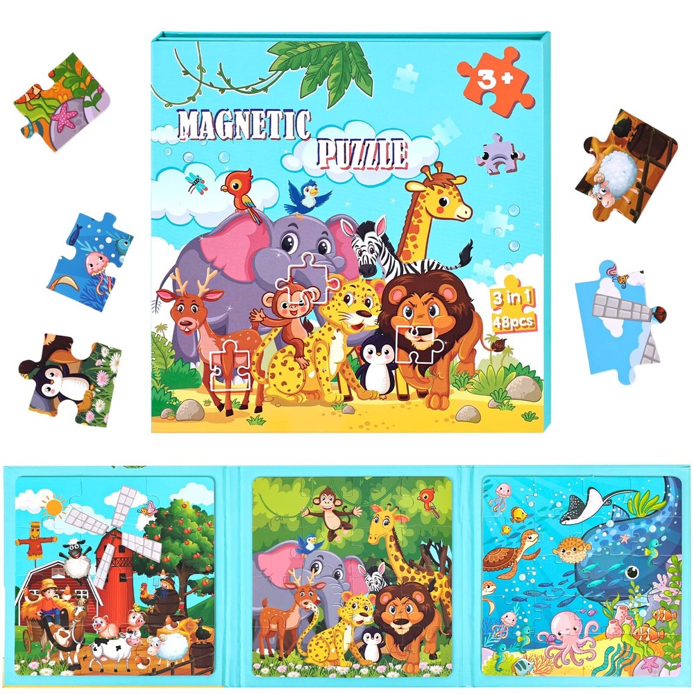 LovesTown Magnetic Puzzles for Toddlers Travel Puzzle for Kids Magnetic Puzzl...