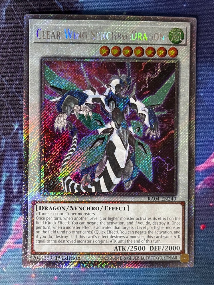 Yugioh Clear Wing Synchro Dragon Platinum Secret Rare RA04-EN249