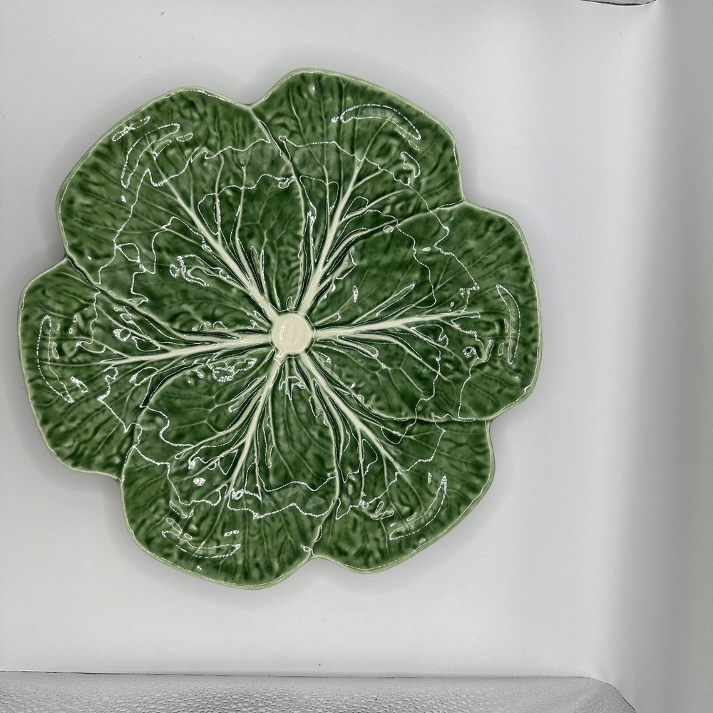 Bordallo Pinheiro Green Cabbage Chop Plate Platter 12