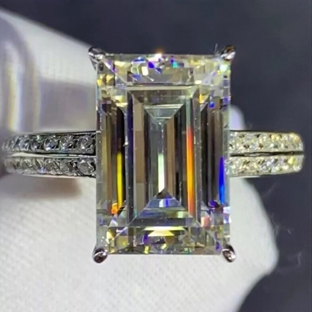 6.10 Ct. Marquise White Treated Diamond Ring 925 Silver Statement Jewelry