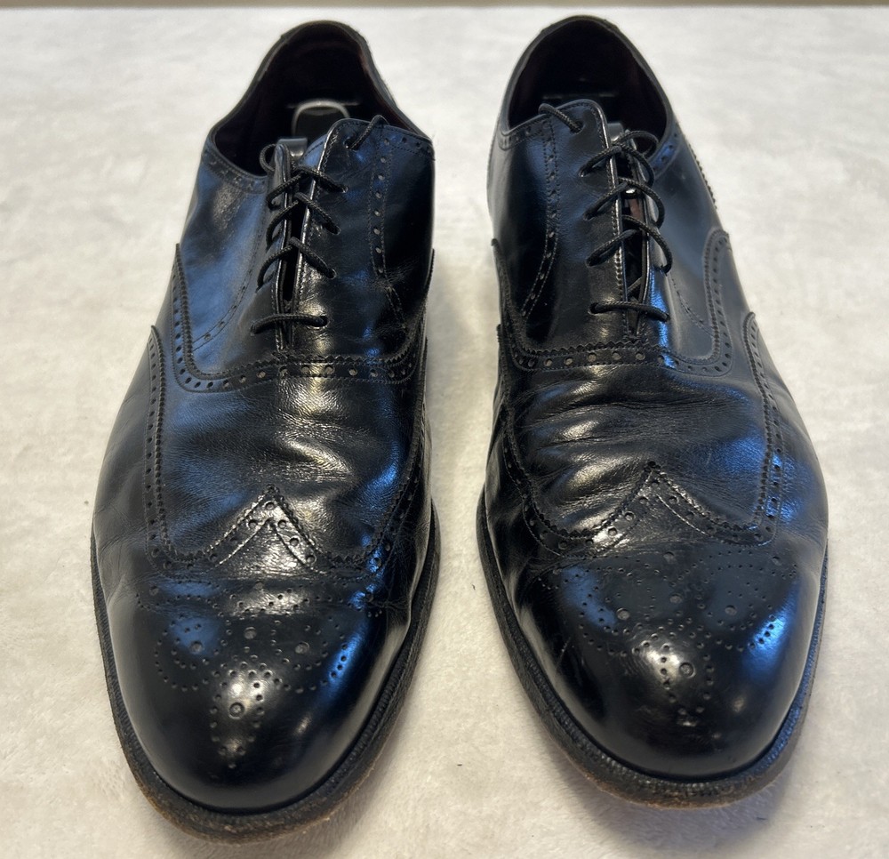 Vintage Florsheim Shoes Men’s Size 13 C Black Imperial Longwing Leather Lace Up