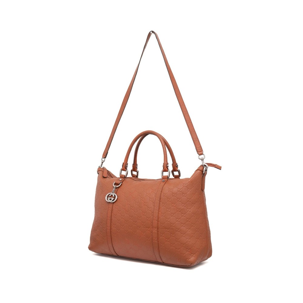 GUCCI GG Guccissima Orange Leather Two-Way Tote Bag 339550
