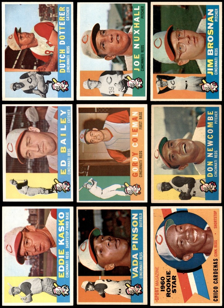 1960 Topps Cincinnati Reds Team Set 19/37 Cards EX+ 5.5 Condition