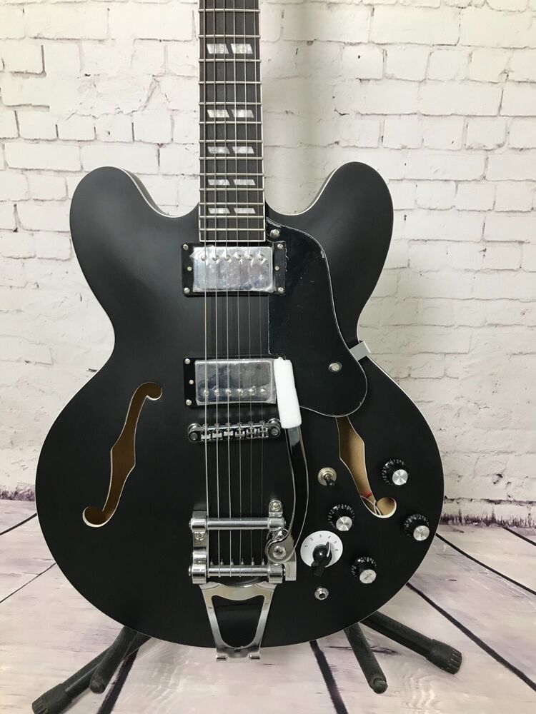 Custom Electric Guitar with Big SBY Bridge – Hollow Body Jazz Style