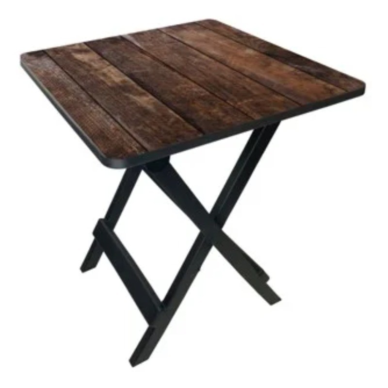 Ozark Trail 19-Inch Foldable Camping Table Brown Wood Grain Design