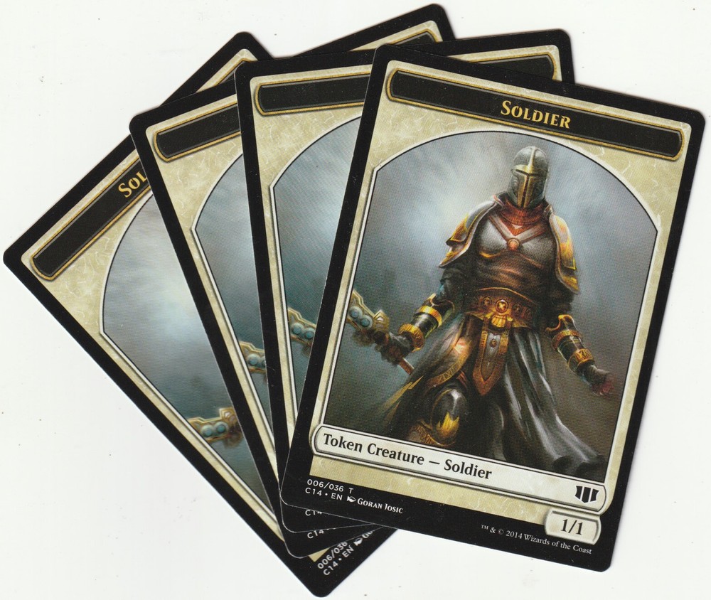 4 MTG Soldier/Spirit Double Tokens Playset - C14/EN Near Mint/Excellent