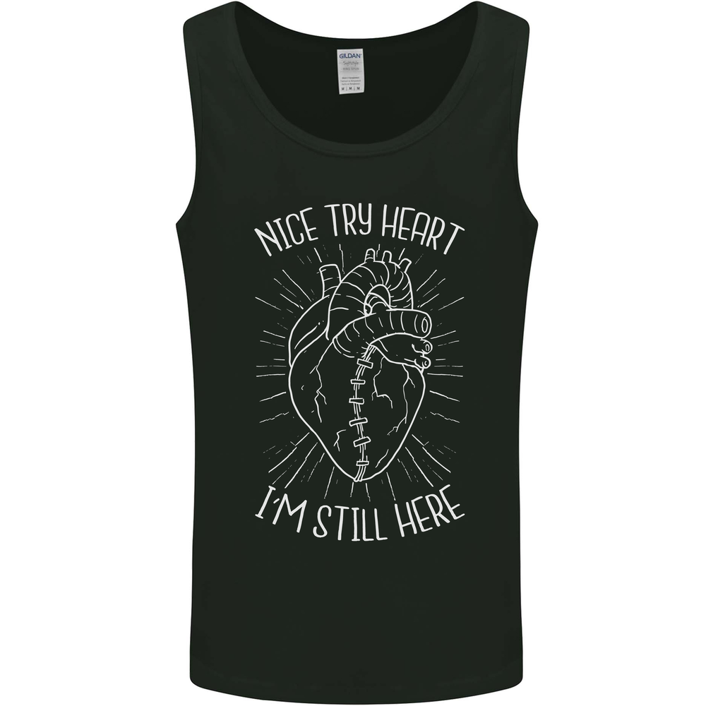 Heart Attack Recovery Survivor Mens Vest Tank Top