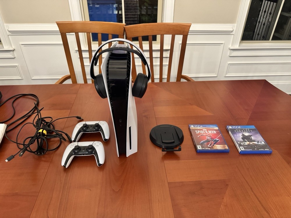 Sony PlayStation 5  825GB with 2 Controllers, Headset, Spider-Man + Destiny Game