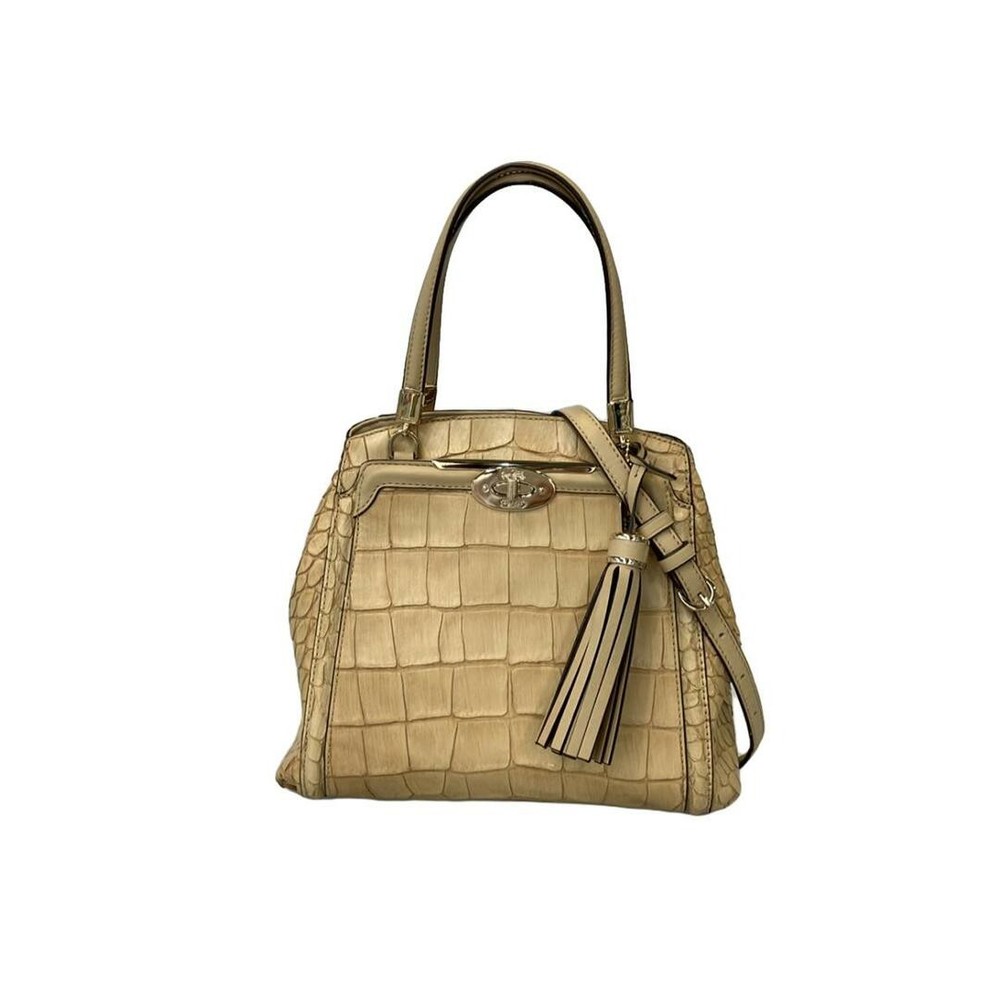Coach Beige Two-Way Shoulder Bag with Diagonal Strap 28223