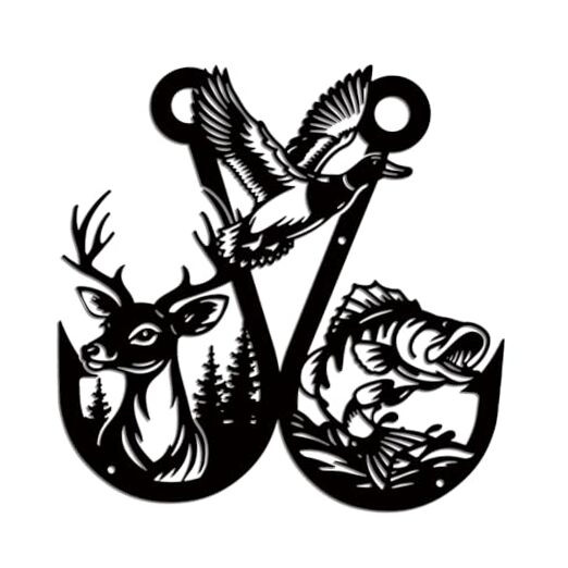 Wildlife Metal Deer Wall Art Sculpture for Hunting Lodge Decor  