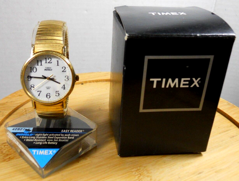 Vintage Timex Easy Reader Indiglo quartz  T-42827 men wristband wristwatch watch