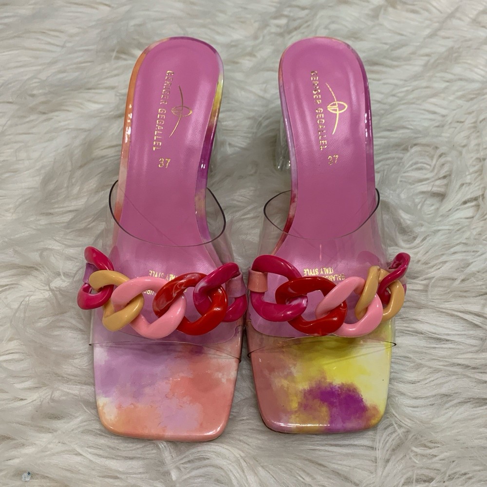 pink clear chain link slides 6.5