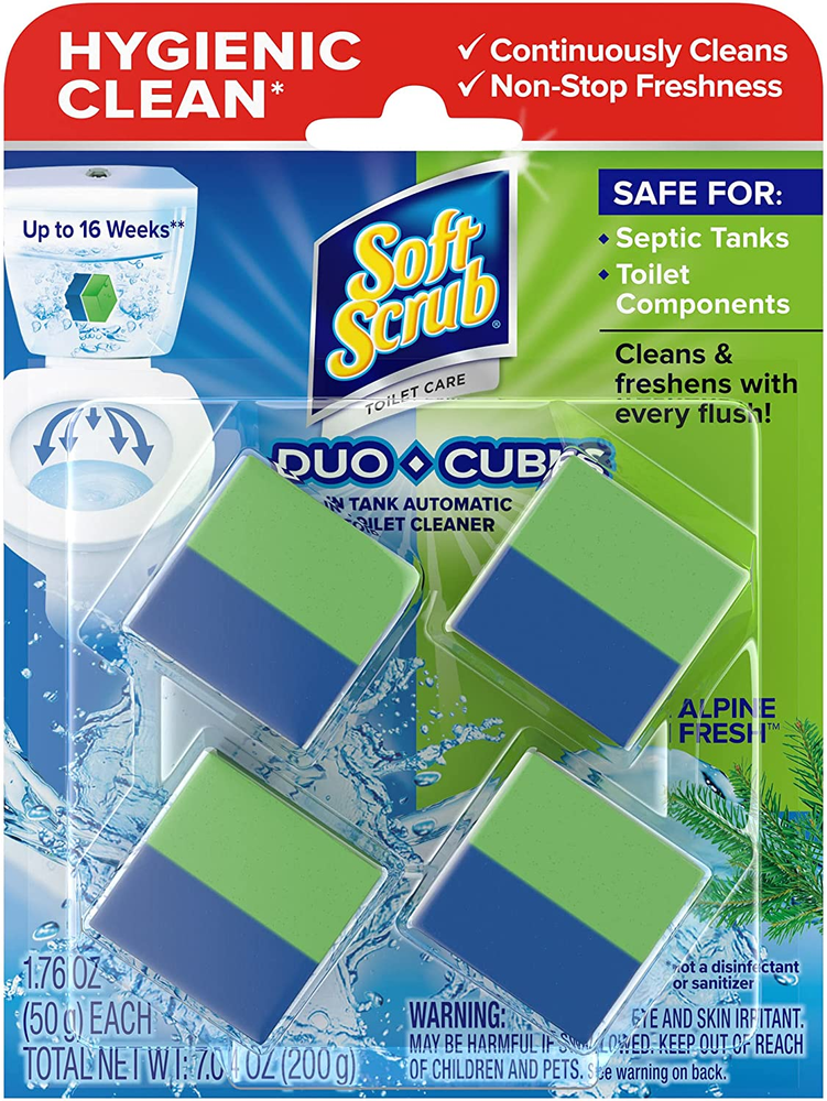 In-Tank Toilet Cleaner Duo-Cubes, Alpine Fresh, 4Count