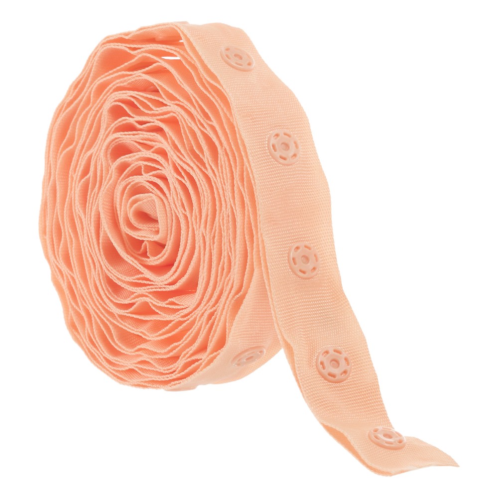 18mm Cotton Snap Button Tape Fastener 2 Yards Dusty Pink Trim