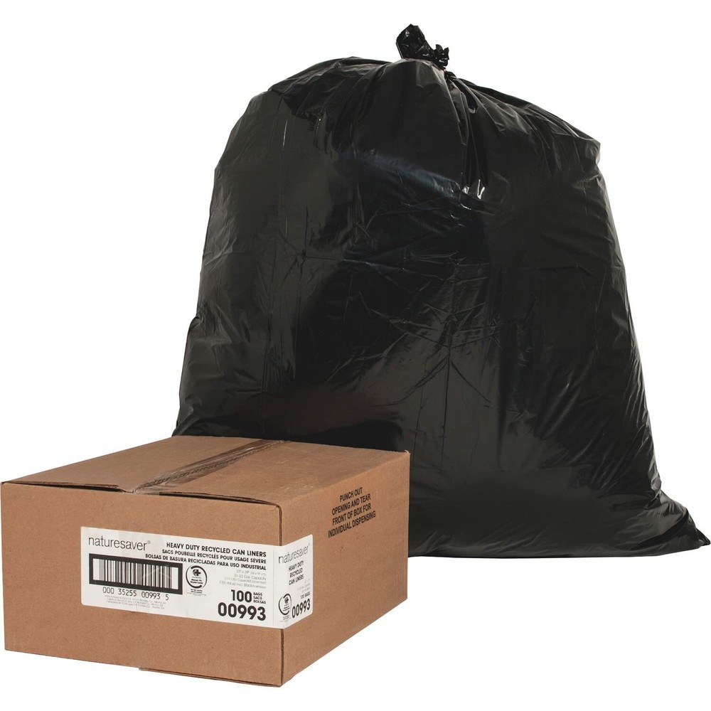 NAT00993 - Black Low-density Recycled Can Liners