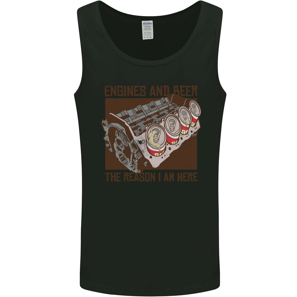 Engines & Beer Cars Hot Rod Mechanic Funny Mens Vest Tank Top