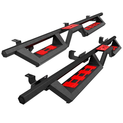 Running Boards for 2007- 2018 Jeep Wrangler JK & Unlimited 4 Door Side Steps Red