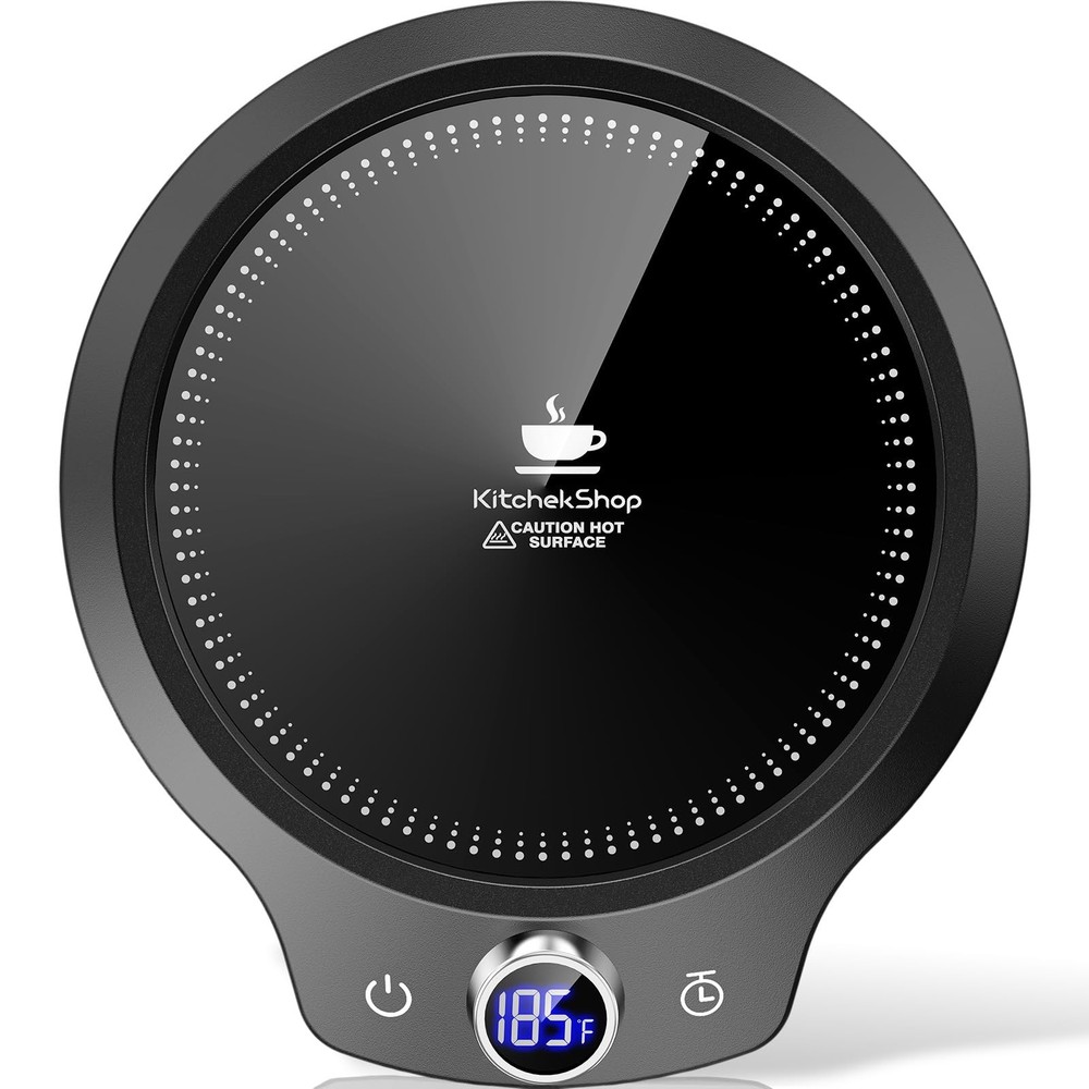 Fast Heating Mug Warmer - 4 Temp Settings & 1-12H Timer, Coffee Cup Warmer Pl...