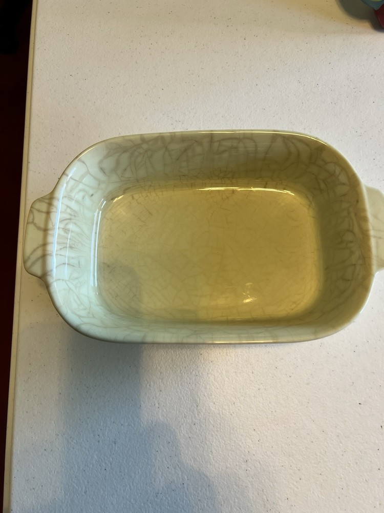 PFALTZGRAFF 1983 Light Green Stoneware 10x6x2.5 Inch Serving Dish with Handles