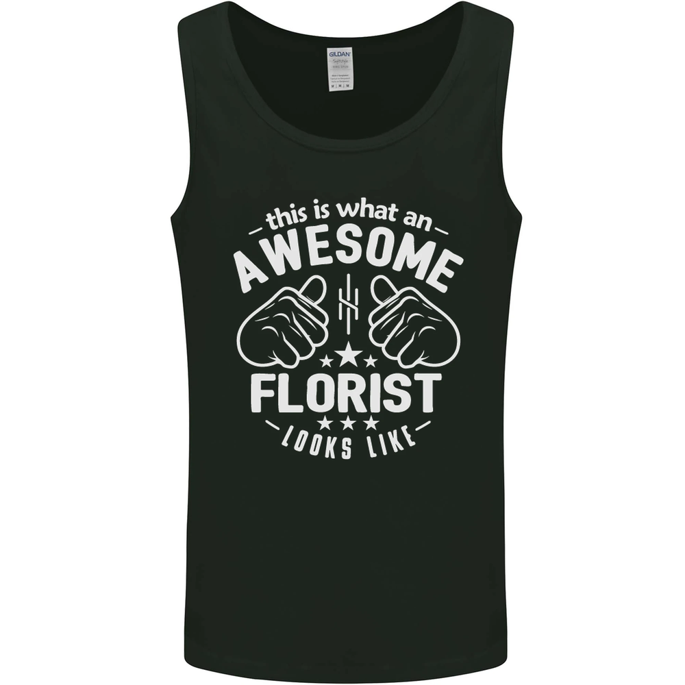Awesome Florist Design Mens Vest Tank Top Cool Graphic Tee