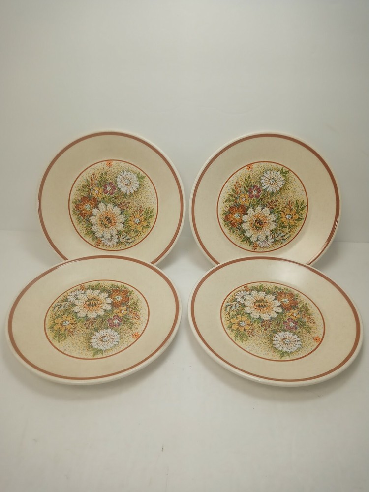 SET OF 4 - LENOX TEMPER-WARE MAGIC GARDEN SALAD DESSERT BREAD ROLL PLATES 6.5