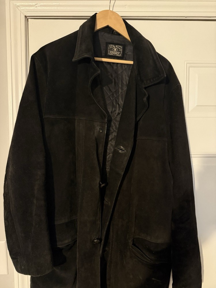 Men's Lucky Brand Suede Jacket Size Large Black