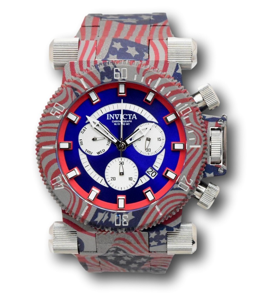 Invicta Coalition Forces Men 52mm USA Flag HydroPlated Swiss Chrono Watch 26642