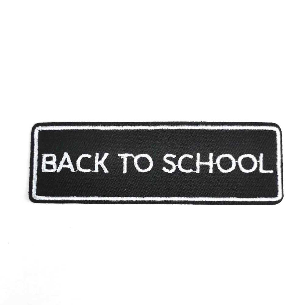 Back To School Patch — Iron On Badge Embroidered Motif — Motto Biker Rider 2136-image