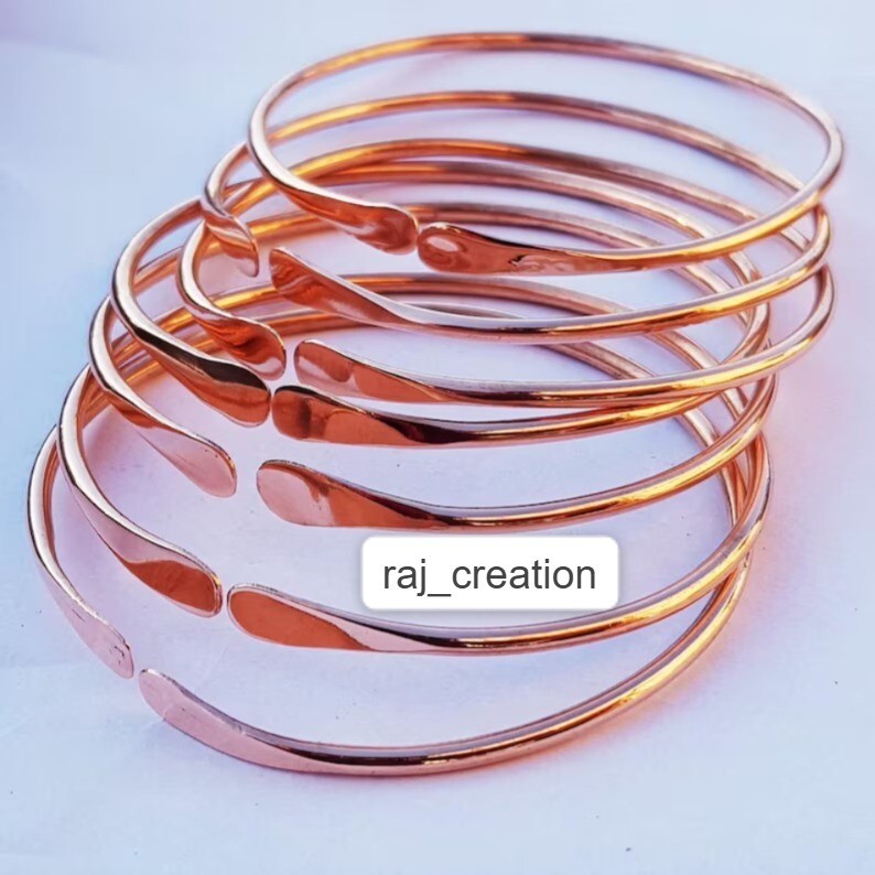 Set of 7 Copper Bangle, Pure Copper Bangle, Copper Cuff Bangle, Copper Stacking