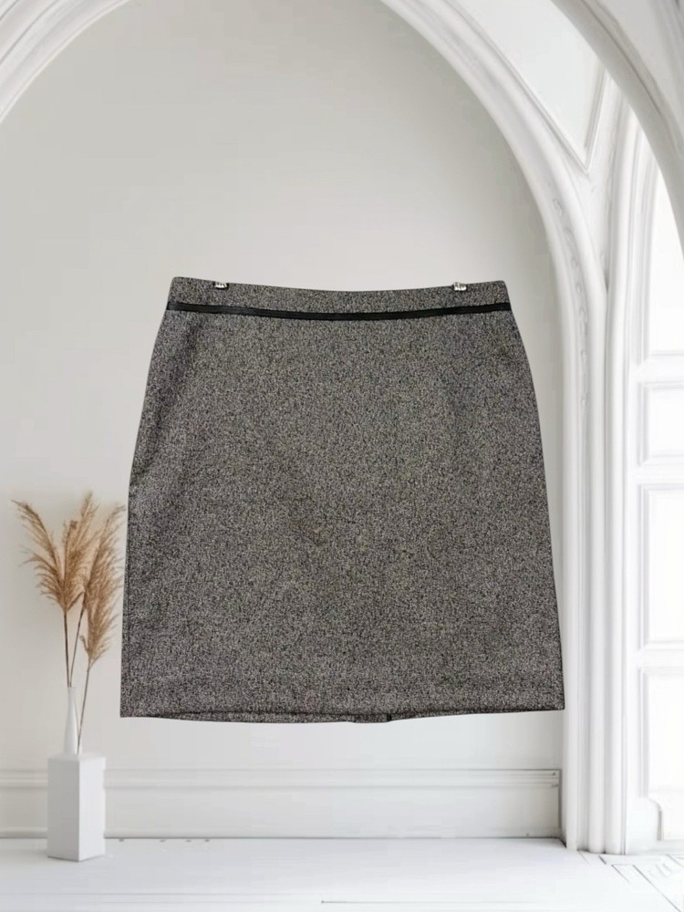 Ann Klein Women’s Pencil Skirt Size 10 Black Grey Classic Fall Holiday Chic $59