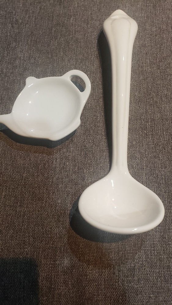 Vintage Cordon Blue Ladle Spoon And Teapot Shape Tea Bag Rest