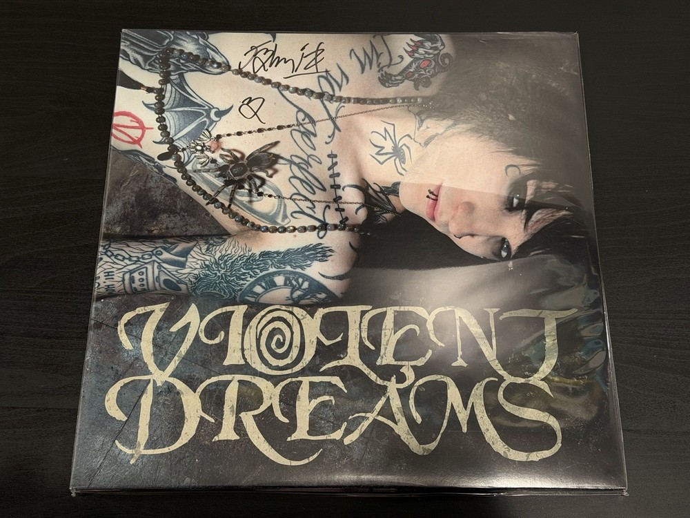 SIGNED COVER Johnnie Guilbert Violent Dreams Vinyl Record LP AUTOGRAPHED