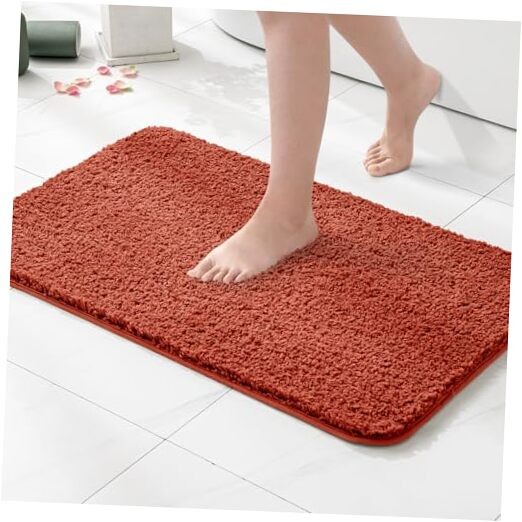 Non-slip shaggy soft bath mat 24x48 inches in rustic color