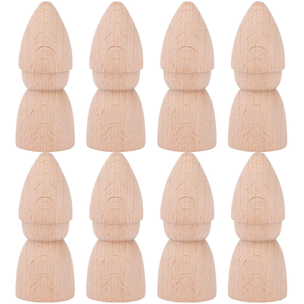 8 Pcs Doll Dollhouse Wooden Puppet DIY Painting Peg Dolls Child