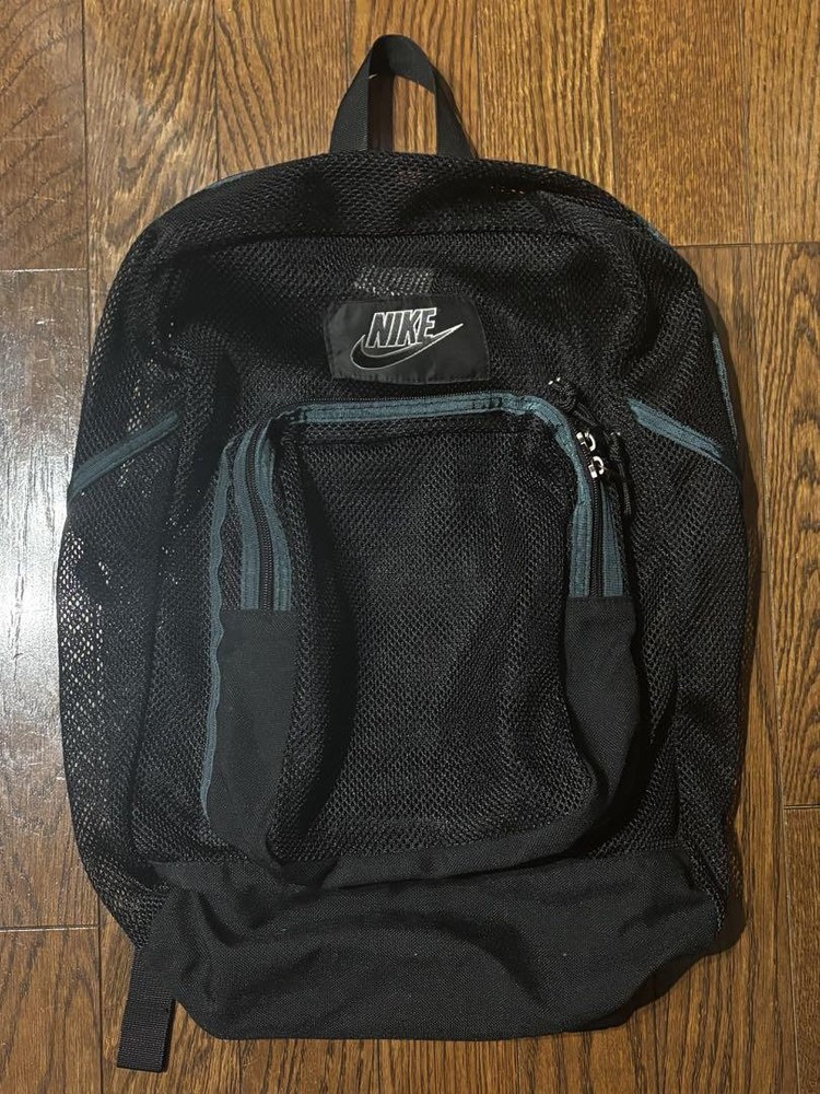 90S Nike Vtg Mesh Backpack Back Y2K Black Men Bag Vintage LTD Accessory Original