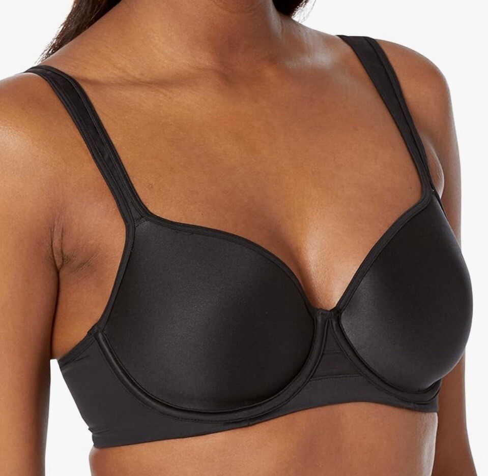 Bali One Smooth U Ultra Light Minimizer  Underwire Bra 38D Black DF3490 NWT