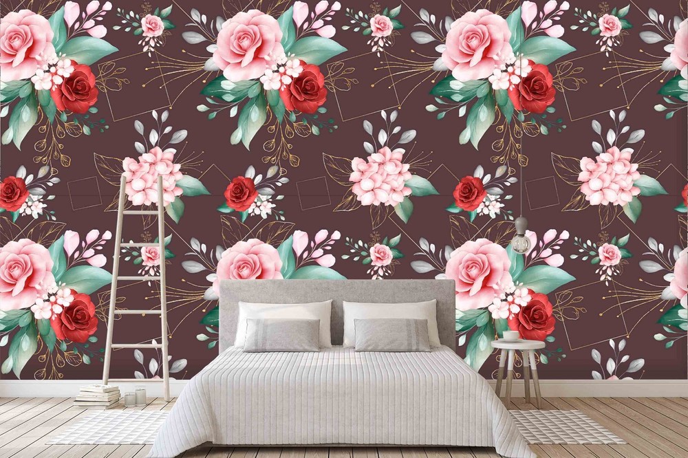 3D Flowers Plantation Pattern Wall Murals Wallpaper Murals Wall Sticker