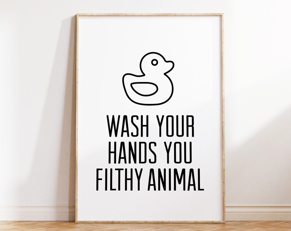You Filthy Animal Bathroom Decor Printable Bathroom Wall Art For Kids Wash Your