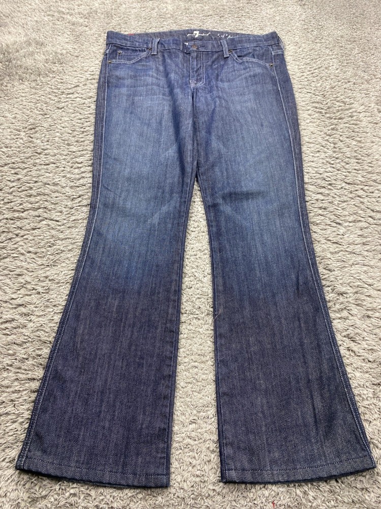 7 For All Mankind Jean Women 31x31 A Pocket Flare Low Rise Bootcut Stretch Denim