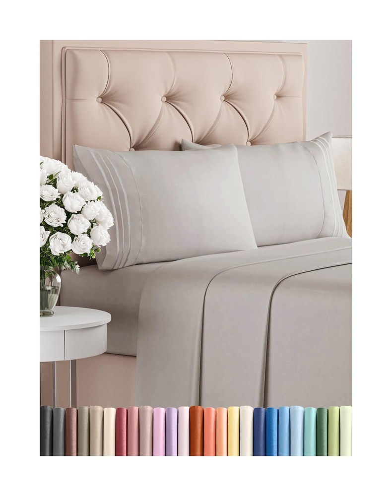 Queen Size 4-Piece Sheet Set – Soft, Breathable, Cooling Bed Sheets for Ultimate Comfort