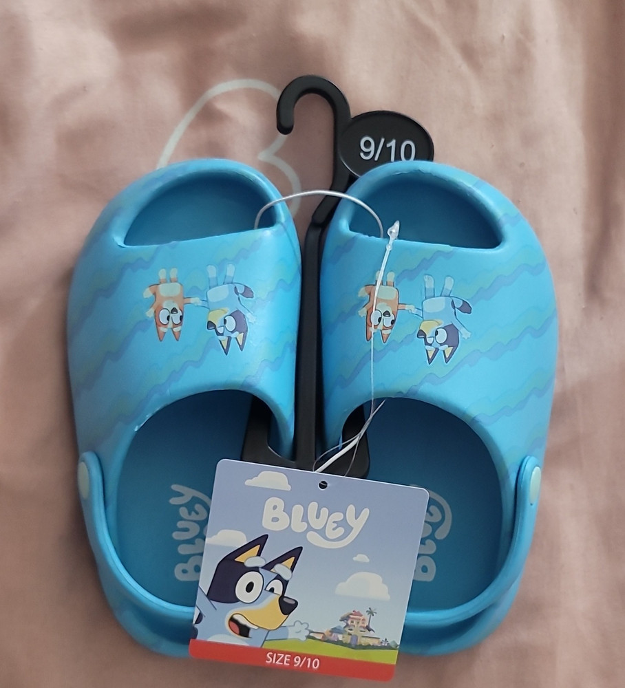 Bluey Kids Clog Sandals Blue Size 9/10 Bluey & Bingo Cartoon Slip On