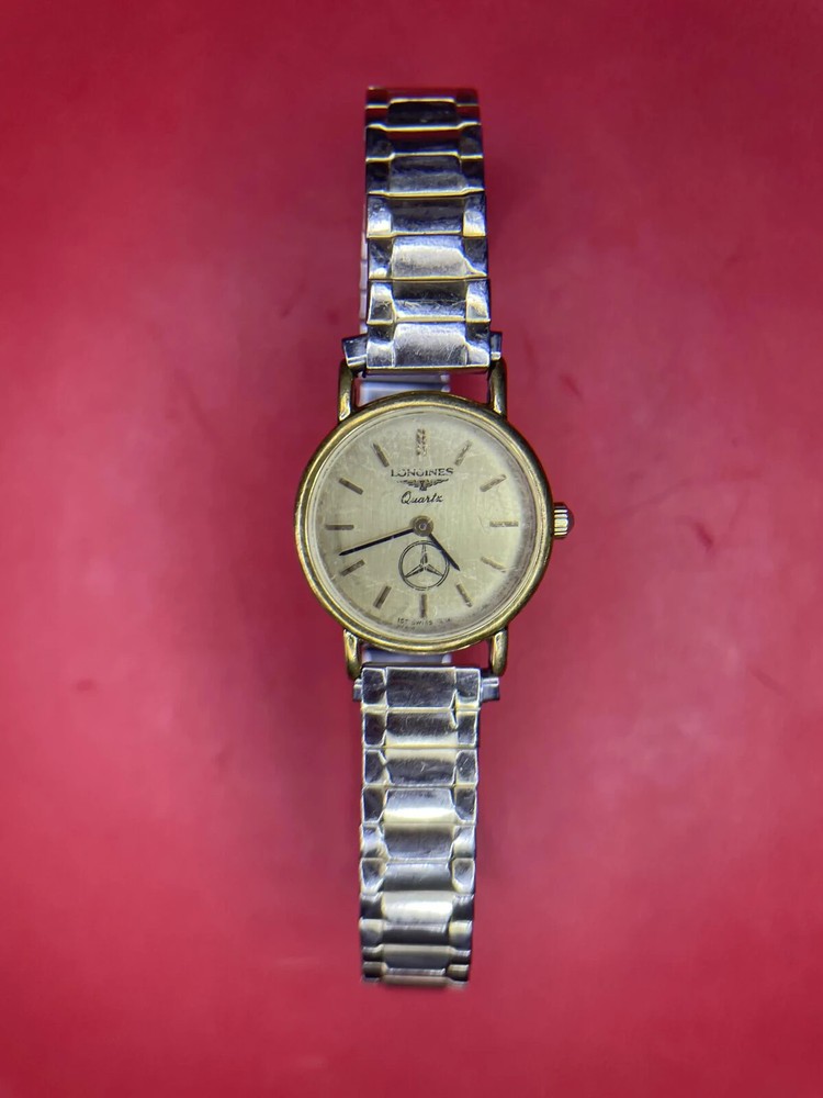 Rare Vintage Mercedes Longines Ladies Watch - Two-Tone Bracelet (Running)