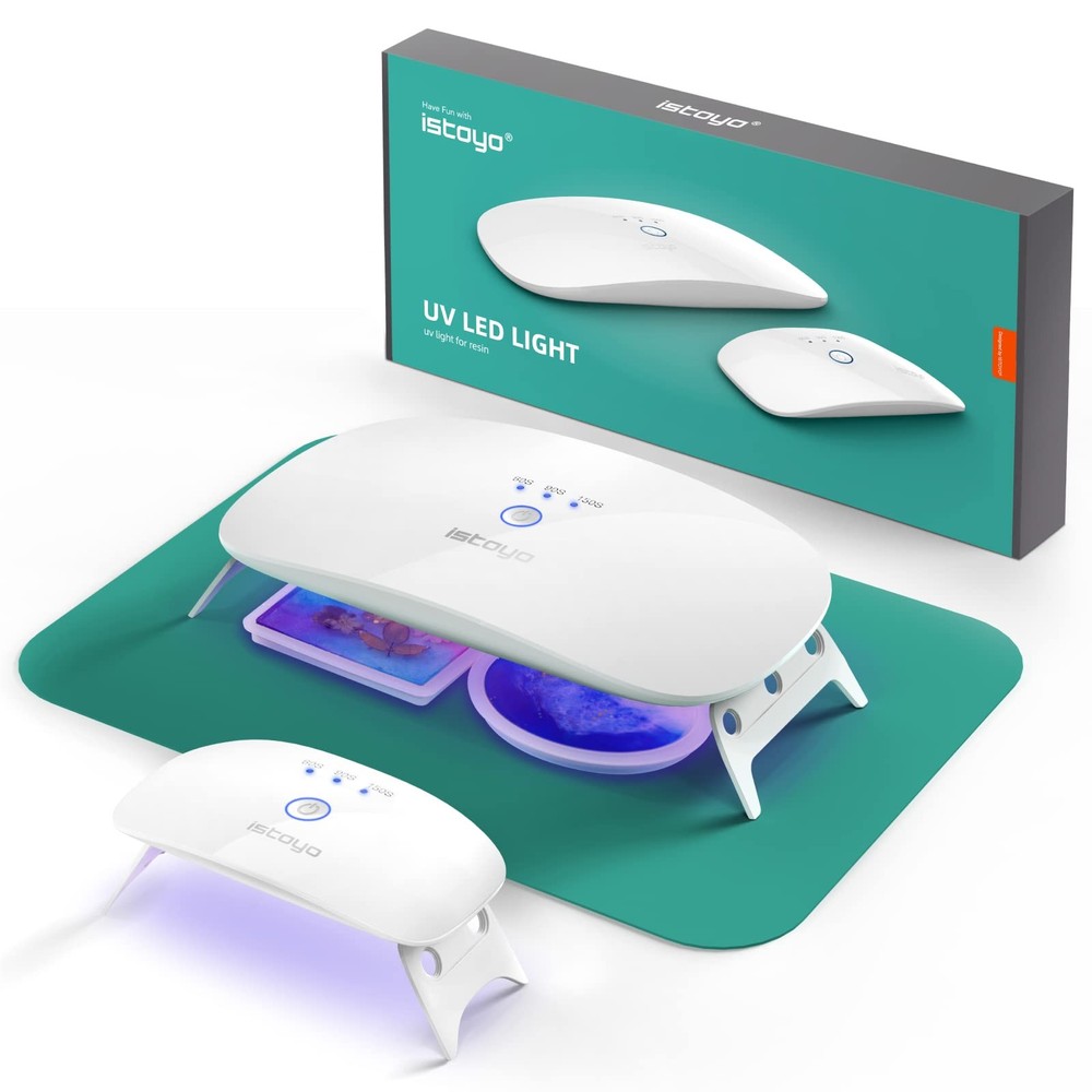 ISTOYO 2 Pack Dual Wavelength UV Light for Resin Curing Portable UV Lamp Kit