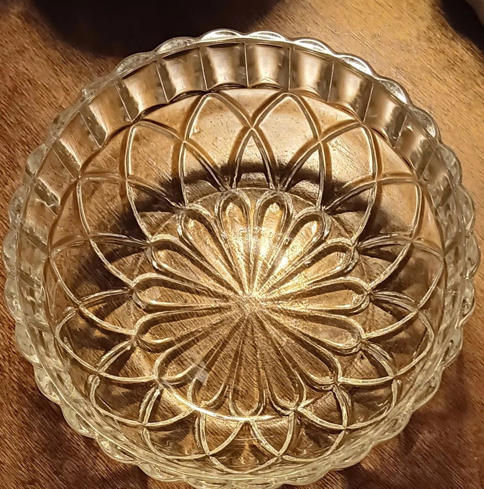 Vintage KIG Indonesia glass candy dish mid-century modern